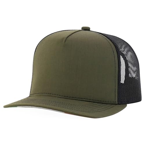 Trendy Apparel Shop 5 Panel Structured Trucker Cap with Mexico Flag Design Undervisor
