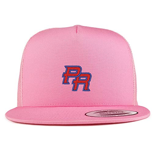 Trendy Apparel Shop Puerto Rico PR Small Embroidered 5 Panel Flatbill Trucker Mesh Cap