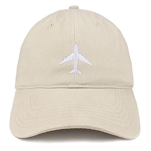 Trendy Apparel Shop Aircraft Jumbo Jet Embroidered Low Profile Soft Cotton Baseball Cap