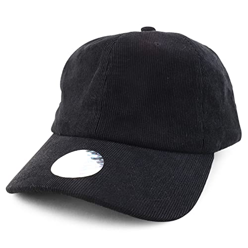 Trendy Apparel Shop Oversized XXL Unstructured Corduroy Curved Bill Strapback Baseball Cap
