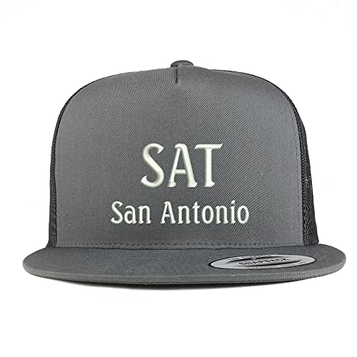 Trendy Apparel Shop SAN San Antonio Embroidered 5 Panel Flatbill Trucker Cap