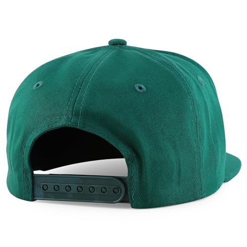 Trendy Apparel Shop 7 Panel Cotton Structured Flat Bill Camper Style Snapback Cap