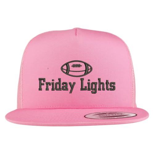 Trendy Apparel Shop Football Friday Lights Embroidered 5 Panel Flatbill Trucker Mesh Cap