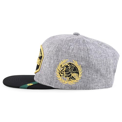 Trendy Apparel Shop Mexico States with Eagle Embroidered Flatbill Snapback Cap