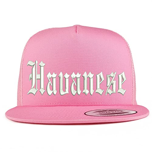 Trendy Apparel Shop Old English Havanese 5 Panel Flatbill Trucker Cap