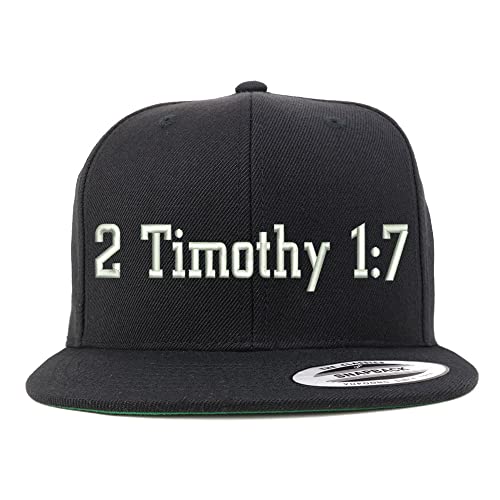 Trendy Apparel Shop 2 Timothy 1: 7 Embroidered Flatbill Snapback