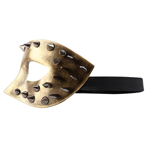 Trendy Apparel Shop Steampunk Spike Metallic Masquerade Mask Costume Accessory