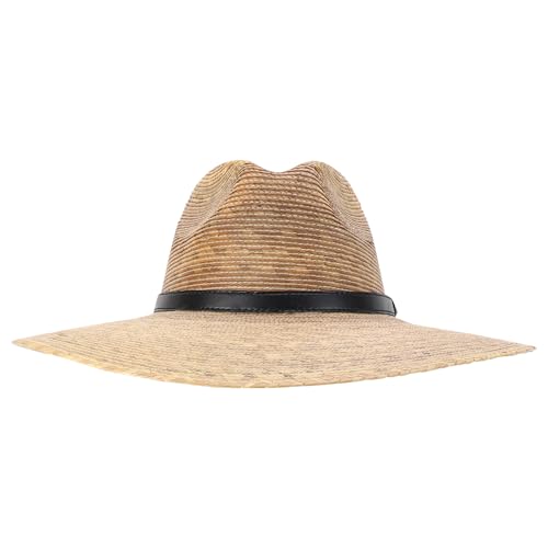 Trendy Apprel Shop Palm Braid UPF 50+ Wide Brim Fedora Crown Sun Hat