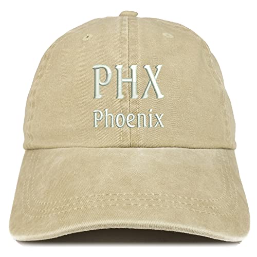 Trendy Apparel Shop PHX Pheonix Embroidered Pigment Dyed Washed Baseball Cap