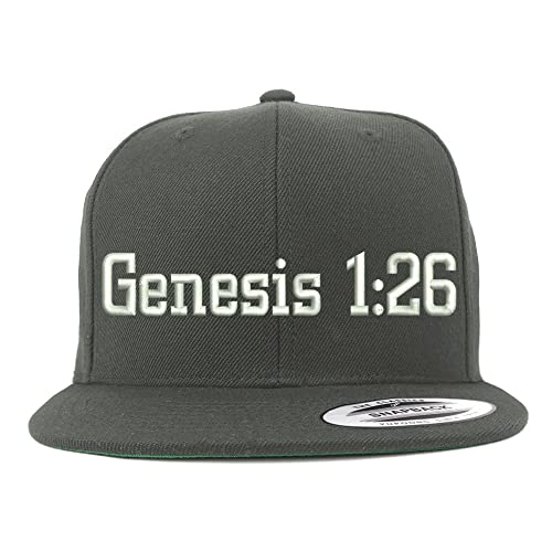 Trendy Apparel Shop Genesis 1:26 Embroidered Flatbill Snapback