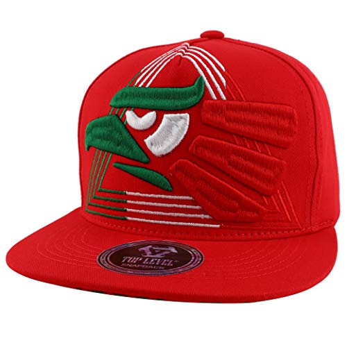 Trendy Apparel Shop Mexico Eagle Triangle Embroidered 5 Panel Flatbill Snapback Baseball Cap