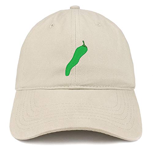 Trendy Apparel Shop Jalapeno Pepper Embroidered Soft Crown 100% Brushed Cotton Cap