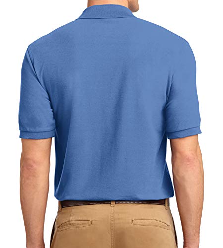Trendy Apparel Shop Silky Classic Comfortable Fit Wrinkle Resistant Polyester Blend Men's Polo Big and Tall Shirt