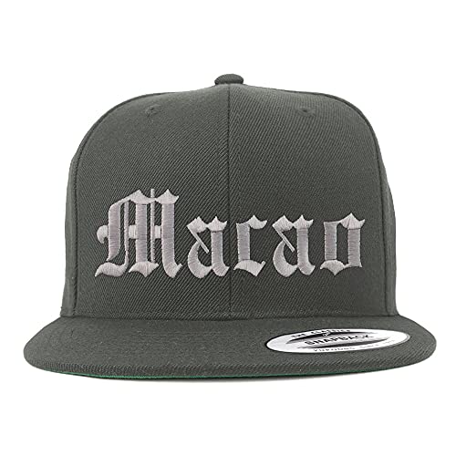 Trendy Apparel Shop Macao Old English Embroidered Flatbill Snapback