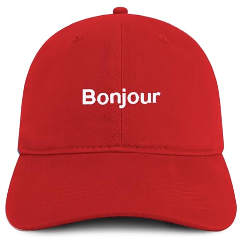 Trendy Apparel Shop Bonjour Embroidered Cotton Unstructured Low Profile Dad Hat