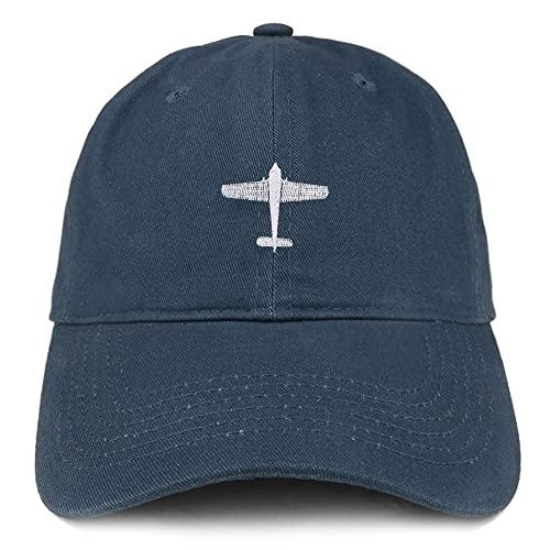 Trendy Apparel Shop Aircraft Bi Plane Embroidered Low Profile Soft Cotton Baseball Cap