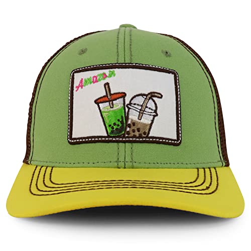 Trendy Apparel Shop Square Drinks Embroidered Mesh Back Baseball Cap