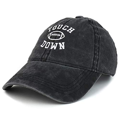 Trendy Apparel Shop Touch Down Football Embroidered Washed Cotton Baseball Cap