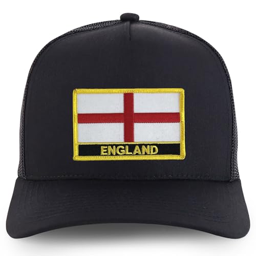 Trendy Apparel Shop England Flag Embroidered Patch 5 Panel Pro Style Mesh Back Cap