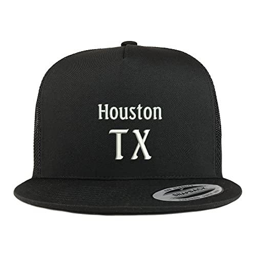 Trendy Apparel Shop Houston TX Embroidered 5 Panel Flatbill Trucker Cap