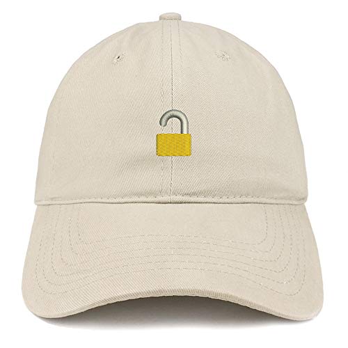 Trendy Apparel Shop Open Lock Embroidered Soft Crown Brushed Cotton Cap