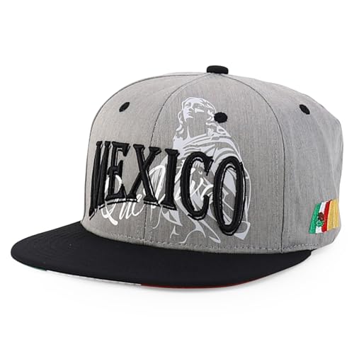 Trendy Apparel Shop Mexico Guadalupe Embroidered Flat Bill Snapback Cap