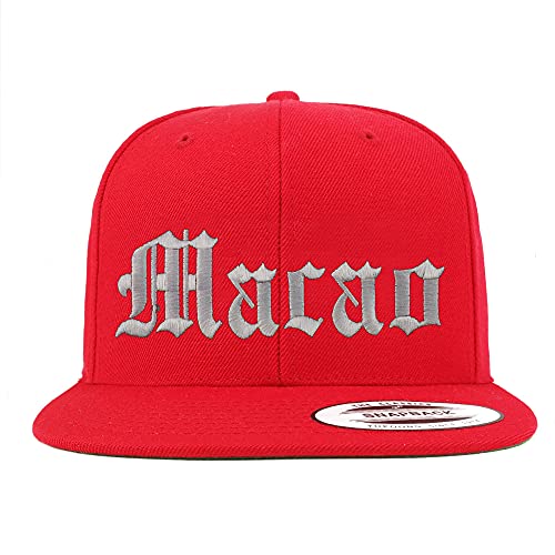 Trendy Apparel Shop Macao Old English Embroidered Flatbill Snapback