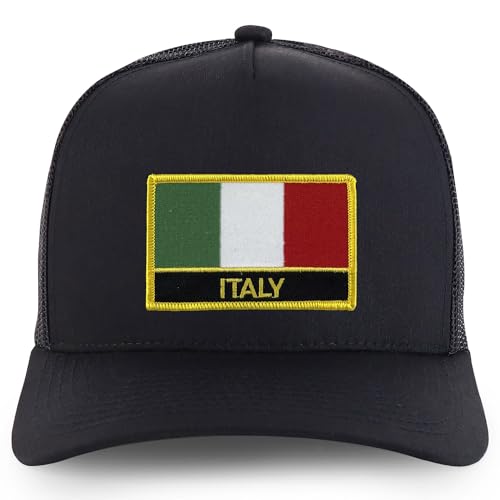 Trendy Apparel Shop Italy Flag Embroidered Patch 5 Panel Pro Style Mesh Back Cap