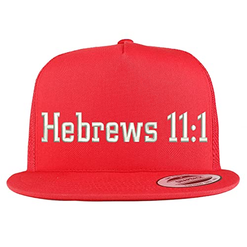 Trendy Apparel Shop Hebrews 11:1 5 Panel Flatbill Trucker Cap