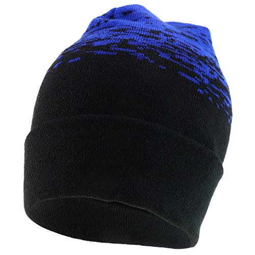 Trendy Apparel Shop Made in USA Static Pattern Knit Cuffed Long Winter Beanie