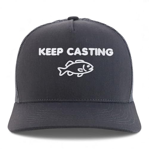 Trendy Apparel Shop Keep Casting Embroidered 5 Panel Snapback Trucker Cap