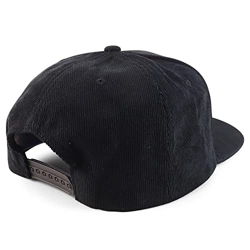 Trendy Apparel Shop Oversized XXL Structured Corduroy Flatbill Snapback Baseball Cap