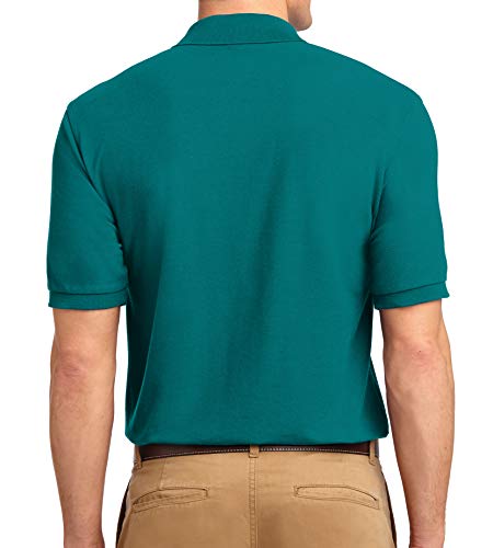 Trendy Apparel Shop Silky Classic Comfortable Fit Wrinkle Resistant Polyester Blend Men's Polo Big and Tall Shirt