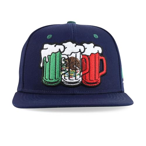 Trendy Apparel Shop 6 Panel Mexico Theme Beer Embroirdered Snapback Cap