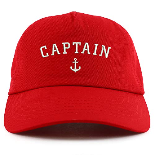 Trendy Apparel Shop Captain Anchor Embroidered 5 Panel Unstructured Soft Crown Baseball Cap