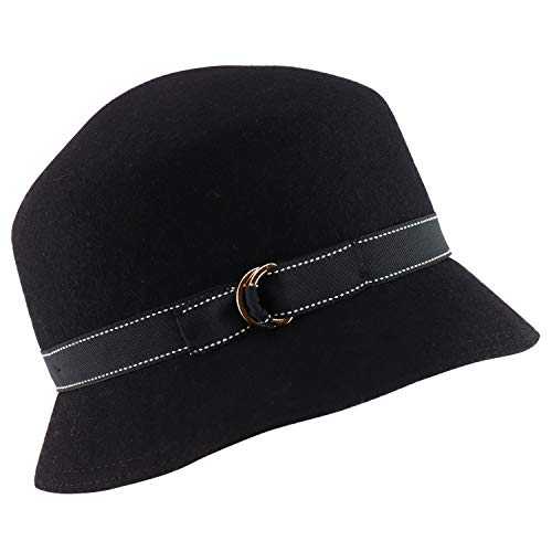 Trendy Apparel Shop Women's Buckle Banded Wool Fashion Bucket Hat
