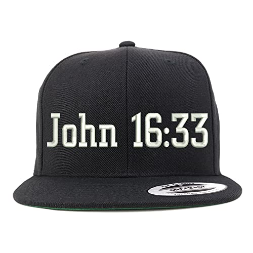 Trendy Apparel Shop John 16:33 Embroidered Flatbill Snapback