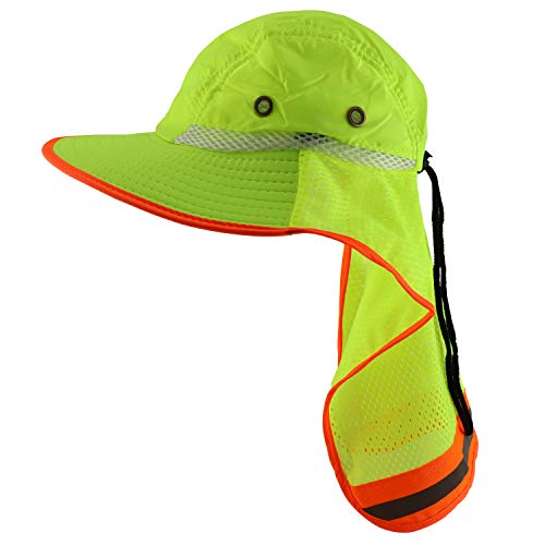 Trendy Apparel Shop High Visibility Solid Boonie Hat with Reflective Mesh Flap