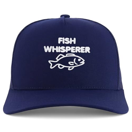 Trendy Apparel Shop Fish Whisperer Embroidered 5 Panel Snapback Trucker Cap