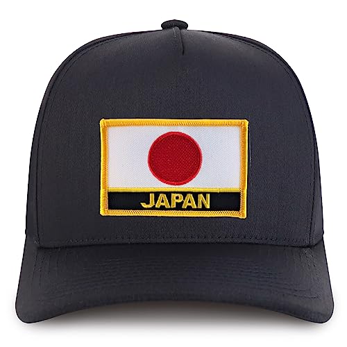 Trendy Apparel Shop Japan Flag Embroidered Patch 5 Panel Cotton Pro Style Cap