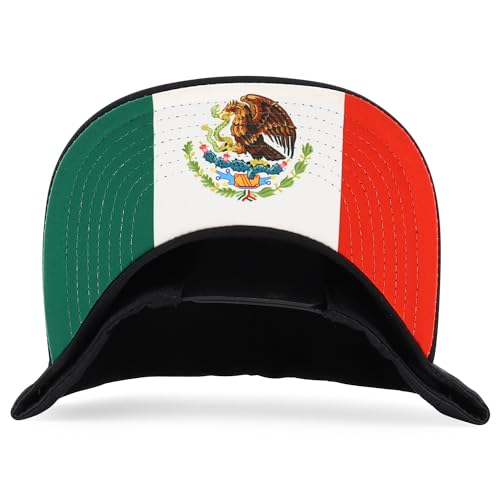 Trendy Apparel Shop 6 Panel Structured Mexico Eagle Flat Bill Snapback Baseball Cap