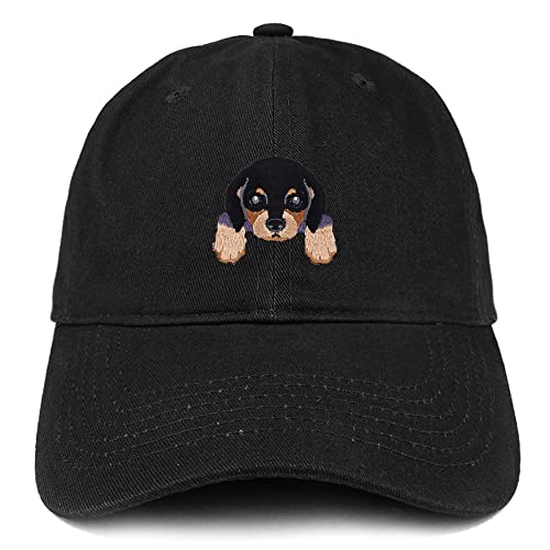 Trendy Apparel Shop Dachshund Patch Low Profile Soft Cotton Baseball Cap