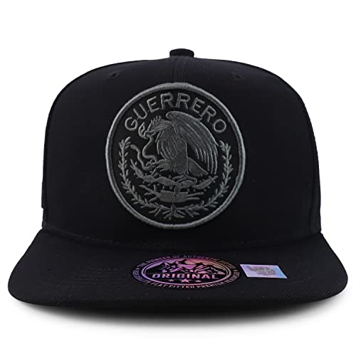 Trendy Apparel Shop Cities of Mexico Circular Logo Embroidered Flatbill Snapback Baseball Cap