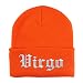 Trendy Apparel Shop Virgo Old English Embroidered Long Cuff Beanie