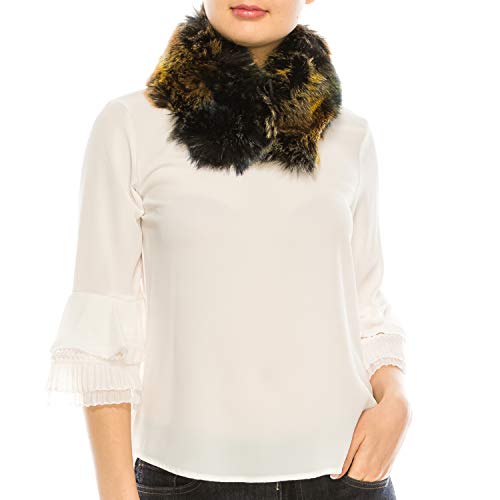 Trendy Apparel Shop Faux Fur Scarf with Magnetic Snap Closure