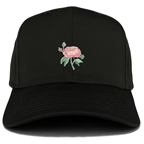 Trendy Apparel Shop Pink Rose Patch Strutured Baseball Cap