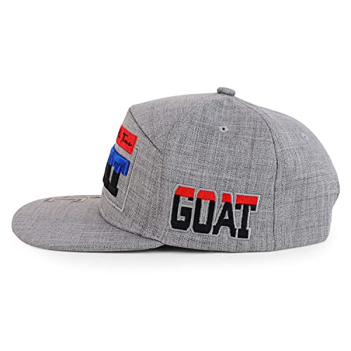 Trendy Apparel Shop Goat Embroidered 100% Cotton Flatbill Snapback Cap