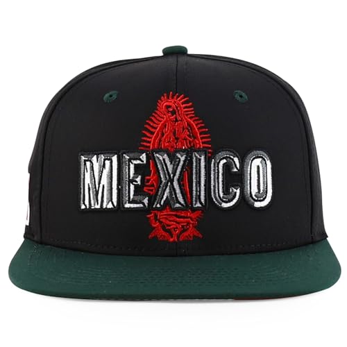 Trendy Apparel Shop Mexico Guadalupe Embroidered Flat Bill Snapback Cap