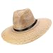 Trendy Apprel Shop Palm Braid UPF 50+ Wide Brim Fedora Crown Sun Hat