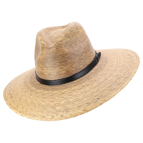 Trendy Apprel Shop Palm Braid UPF 50+ Wide Brim Fedora Crown Sun Hat